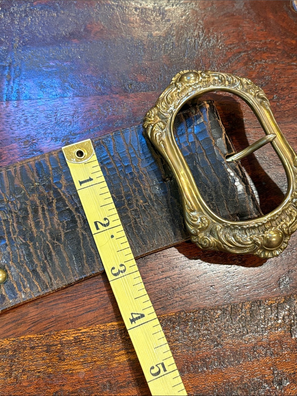 Ralph Lauren Collection Fall 2013 Studded Distressed Wide Leather Belt Small - Picture 14 of 16